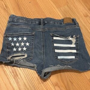 American Eagle Outfitters Blue Distressed Jean Shorts